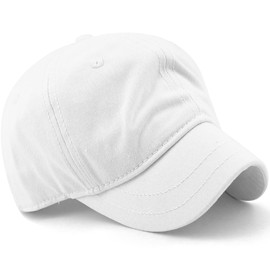 REDSHARKS mens Short Bill Plain Brim Ball Trucker Baseball Dad Cap, White, X-Large