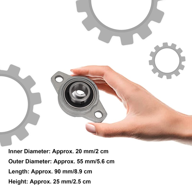 CNBTR 20mm Inner Dia Sliver Zinc Alloy Miniature Flange Block