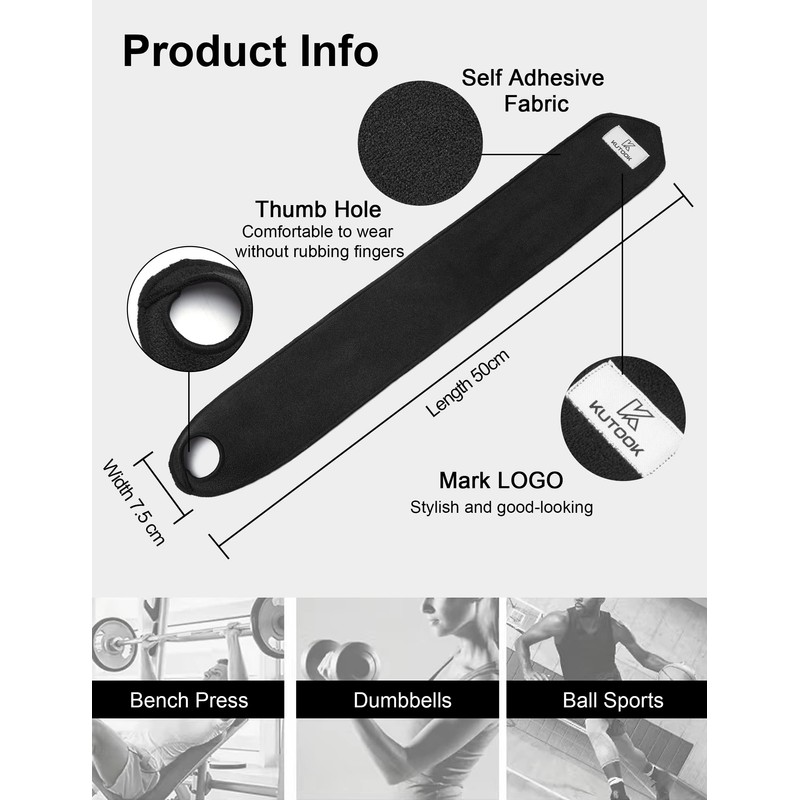 KUTOOK Wrist Bandages Fitness Wrist Support Wrist Splint Moisture Absorption