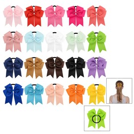 iwobi 20 pieces black elastic hair bands with assorted colours bow ponytail holder headband for girls