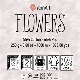 2 Skein Yarn Art Flowers Yarn 55% Cotton 45% Acrylic 250gr 1094yds Multicolor Cotton Yarn Rainbow Crochet Yarn Spring Summer Fine 1 Top 8 Most Used Colors (269)