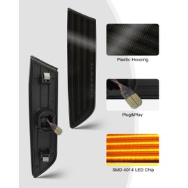 litzland Led Front Bumper Side Marker Lights Compatible with Infiniti G35 V35 2003 2004 2005 2006 2007 Smoked Lens Led Wheel Turn Signal Markers Lights Assembly