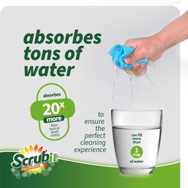 SCRUBIT Swedish Dish Cloths - Reusable Kitchen Clothes - Ultra Absorbent Dish Towels for Kitchen, Washing Dishes, and More - Cellulose Sponges Cloth (Assorted Colors) (8)