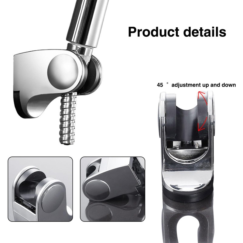 Wall Mount Handheld Shower Head Bracket Adjustable Angle Bathroom Shower