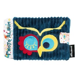 Les Déglingos - Astros the Owl Baby Photo Album - 10 Sleeves 10 x 15 cm - Ideal for Crib - Nursery - Recycled Filling - Blue