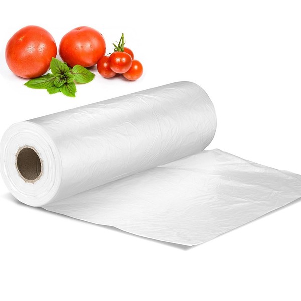 FungLam 12" X 16" Plastic Produce Bag on a Roll, Bread and Grocery Clear Bag, 350 Bags/Roll