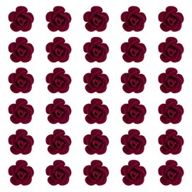 Wecoe 30 Pcs Small Dark Red Rose Flower Hair Clips Girls Tiny Mini Hair Clips Cute Decorative Hair Clips Kids Baby Toddler Wedding Hair Accessories Women Girls Valentine's Day Chirstmas Gift