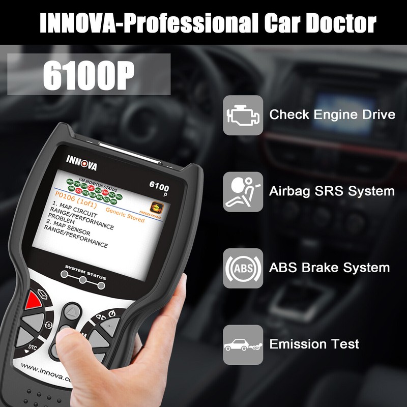 INNOVA 6100P ABS SRS Scanner OBD2 Code Reader Automotive Engine