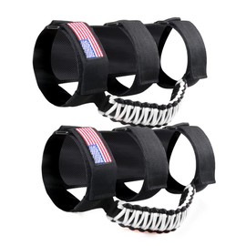 RERPRO Roll Bar Grab Handles for Jeep Wrangler CJ YJ TJ JK JL Gladiator JT 1955-2024 2.0”-4.0” Roll Cage Paracord Grip Handle for All Jeep Off Road UTV ATV Polaris RZR Ranger Can-am 2 Pack White