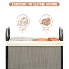 STORAGE MANIAC Rolling Laundry Hamper with Wheels 2-Section Laundry Sorter