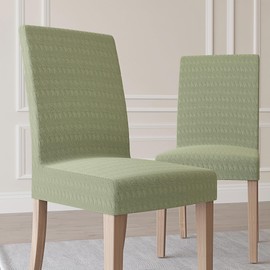 No. 918 Stryker 2-Pack Houndstooth Textured Stretch Fit Elastic Dining Chair Cover Pair, Sage Green