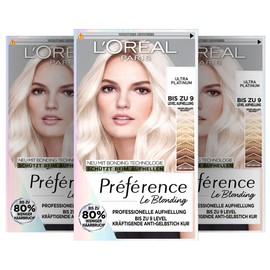L'Oral Paris L'Oral Paris Extreme Lightener for Platinum Blonde Hair, With Anti-Yellow Tint and Anti-Breakage Technology, Permanent Hair Color, Prfrence Le Blonding, 9L Light Platinum Blonde