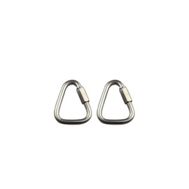 Pack of 2 Carabiner Hooks, Stainless Steel 304 Triangular Carabiner Buckle Quick Connect Durable for Camping, Hiking, Travel, Fishing, Backpack (3.5mm)