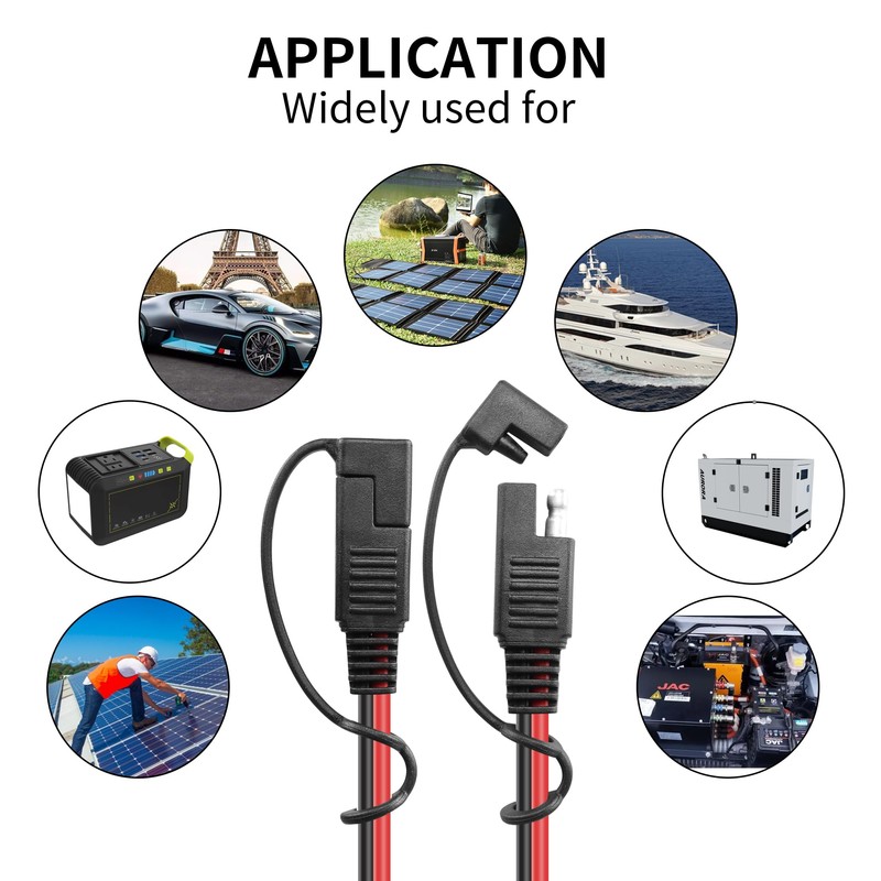 YACSEJAO 14AWG SAE Y Splitter Cable 2FT SAE 1 to