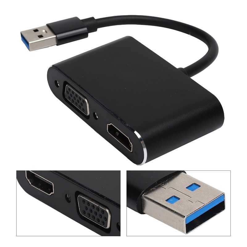 USB3.0 to High Definition Multimedia Interface VGA Adapter 2in1 HD