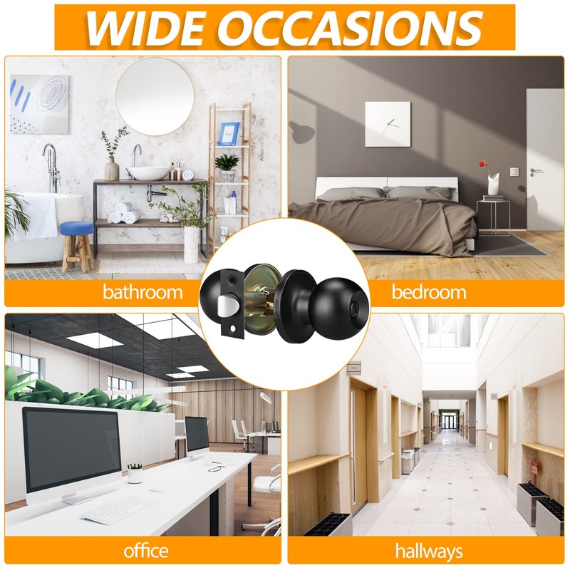 LEIFIDE 15 Pack Door Knobs for Interior, Matte Black Door
