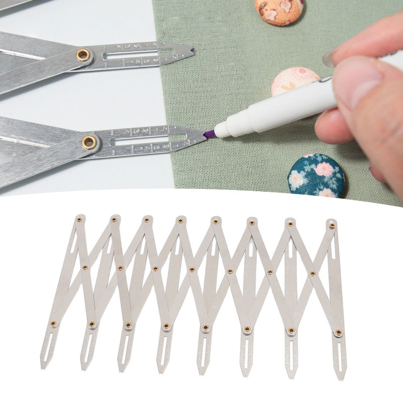 Expanding Sewing Gauge Aluminum 8 Heads Button Guide Equal Space