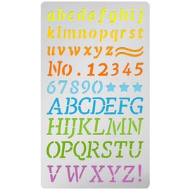 UNICRAFTALE 1 Piece Metal Stencil Letters Number Stencils for Diaries Stainless Steel Painting Stencils Wooden Templates Alphabet Stencils for Carving Bookmarks Drawing Scrapbooking Wall Decoration