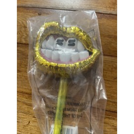 711 7 Eleven 7-11 Slurpee Straw Mouth Pop Grills Yellow with Gold Teeth NEW Sealed