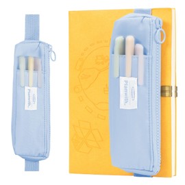 AOGEWON Pen Holder for Notebook, Pen Pouch for Notebook, Small Pen Holder with Adjustable Elastic Band, Slim Pencil Bag Journal Pen Holder Notebook Pen Holder, Zipper Pencil Pouch Makeup Bag