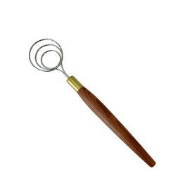 Danish Dough Whisk for Sourdough - 14” Stainless Steel Dough Hook with Premium Pear Wood Handle - Dutch Whisk for Bread, Bread Baking Tool