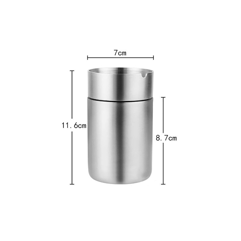 WANGCL Stainless Steel Car Ashtray with Lid, Car Ashtray, Odourproof,
