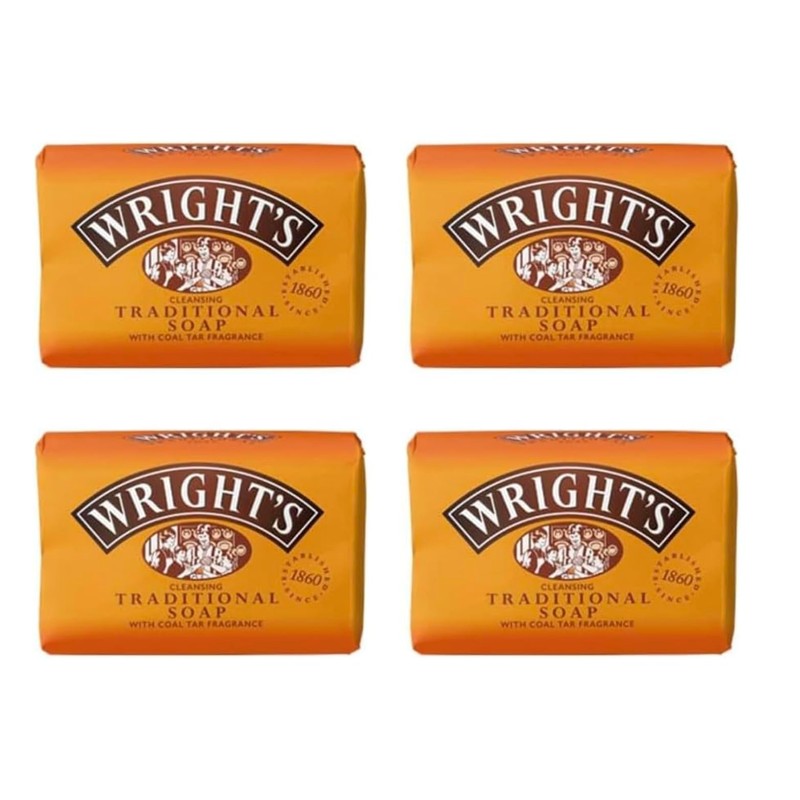 Wright's Coal Tar Traditional Soap -Pack of 4 and Wrights