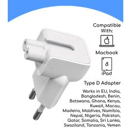 US to Europe Plug for MacBook Converter Travel Charger Adapter for Apple iBook Mac AC Power Adapter for MacBook Charger Wall Plug Converter EU Plug Standard for Apple Laptop