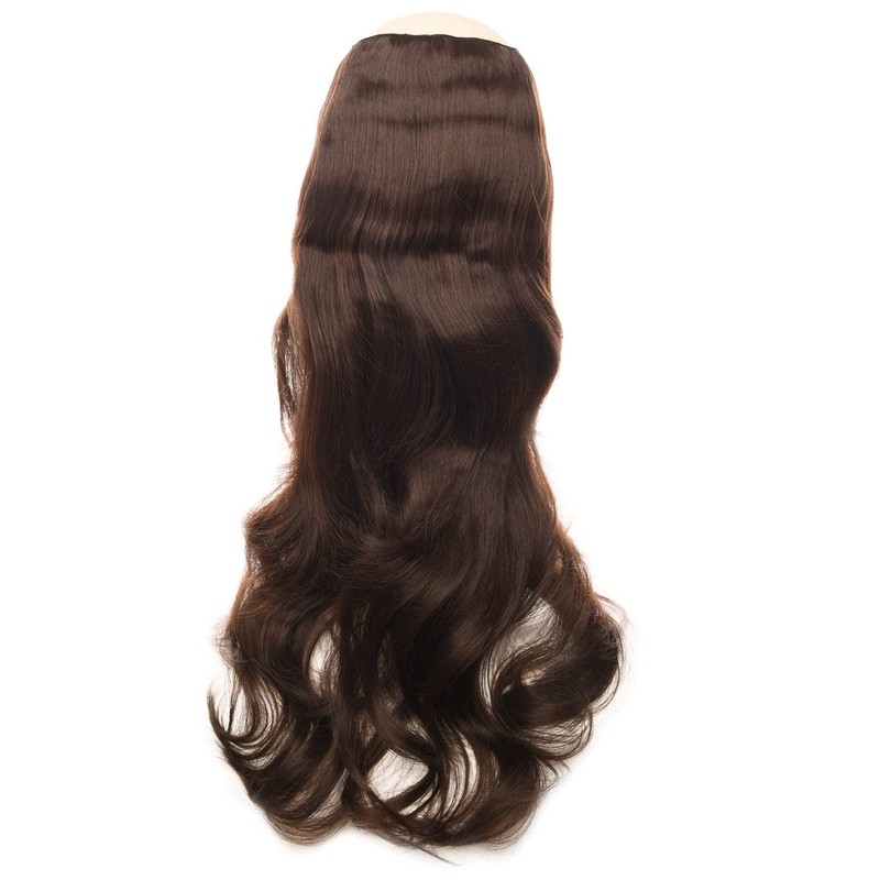 Silike 24" Black Synthetic Hair Extensions Curly Wave Clips in