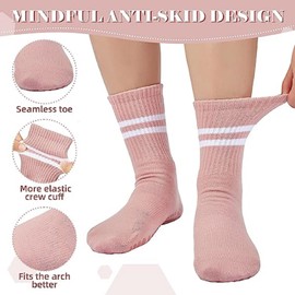 Yoga Sock for Women Grips Socks Non Slip Pilates Socks Fashion Gripper Skid Slipper Barre Dance 3 Pack White One Size
