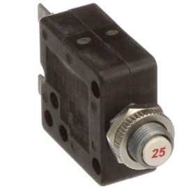 TE CONNECTIVITY W58-XB1A4A-25 Circuit Breaker Therm Push 25A Panel 1 Pole Vol-Rtg 250/50VAC/VDC W58-XB1A4A-25