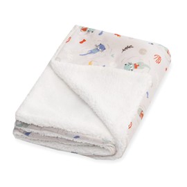 Julius Zöllner Little Otti Winter Blanket Made of Cotton Jersey and Cuddly Teddy Fabric, Size 70 x 100 cm, Made in Germany, Oeko-Tex® Standard 100