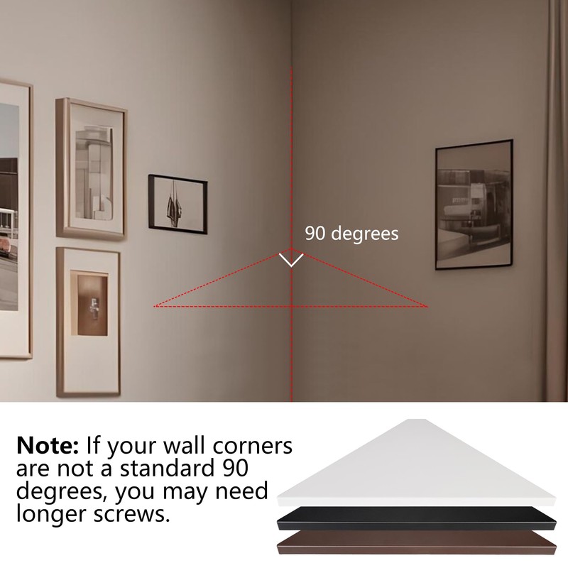 evron Corner Mounting Shelf,Easy to Install Wall Corner Shelf,Frosting Pattern