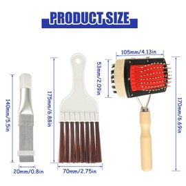 BOJACK BOJACK Air Conditioner Condenser Fin Cleaning Brush Kit, Fridge Coil Cleaning Brush Supplies, Evaporator Radiator Fin Repair & Fridge Cleaning Tool, Stainless Steel HVAC Coil Cleaner for AC(Pack of 3)