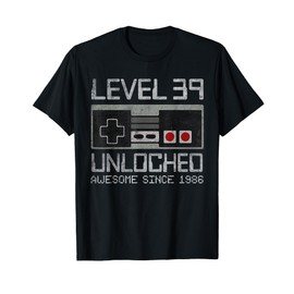 Level 39 Unlocked 39th Birthday 39 Year Old Video Gamer Men T-Shirt