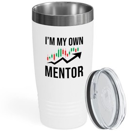 Cryptocurrency White Viking Tumbler 20oz - I'm My Own Mentor - Stock Trader NFT Trading Buying Planner Investor Sale Agent Hold Markets Strategy