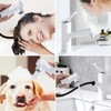 HANLIAN Single Hole Bathroom Pull Out Faucet with Rotating Spout,