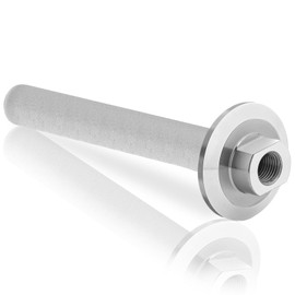 MorningRo 1.5" Tri Clamp Diffusion Stone with 1/4" Npt Co2 Inlet, 2 Micrometer Aeration, Tri Clamp Fitting Micro Bubble Diffuser Stone for Beer Brewing, 6" Length, 1/4" Female NPT