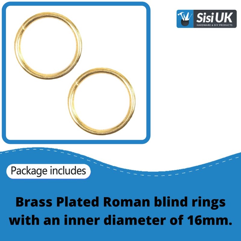 Hollow Brass Plated Curtain Rings - 20 mm O Shaped