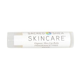 Sacred Shea Skincare Organic Unscented Natural Moisturizing Lip Balm, Natural Lip Repair, Healing Organic Fragrance-Free Shea Butter 4 Pack