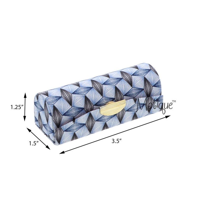 Motique Accessories Diamond Pattererned Fabric Lipstick Case with Mirror for