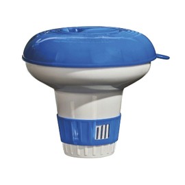 CleverSpa 8145 Automatic Floating Chemical Dispenser with Adjustable Dial Feature to Control Sanitizer Levels, 12.7cm diameter Opening(Blue and White)