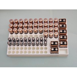 Generic The Battery Storage Tray, Battery Storage Organizer, Holds 40AA - 40AA - 8X - 9V Batteries, Battery Holder for Home Organization (Gray)