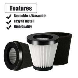 Replacement Scorpion Handheld Vacuum Cleaner Filter with Brush Compatible with Dirt Devil Scorpion Handheld Vacuum Cleaner Style F117, Compare to Parts AD40117 (3Pack)