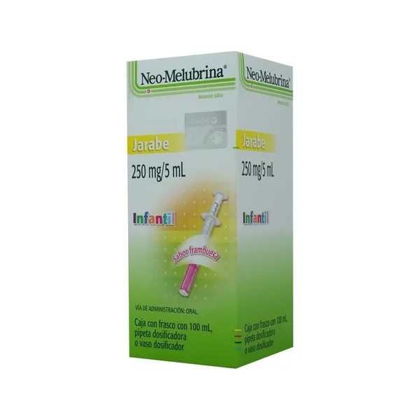 Neo-Melubrina Jarabe Infantil Sabor Frambuesa Frasco con 100 ml. Incluye