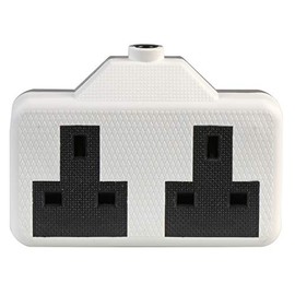 Pro Elec 0139-W Rubberised 2-Way Extension Socket, 13A, White