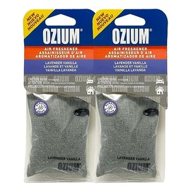 Ozium Scented Sachet Car Air Fresheners and Odor Eliminator for Car, Home Closets, Shoes, and Suitcases (Lavender Vanilla, 2 Packs)