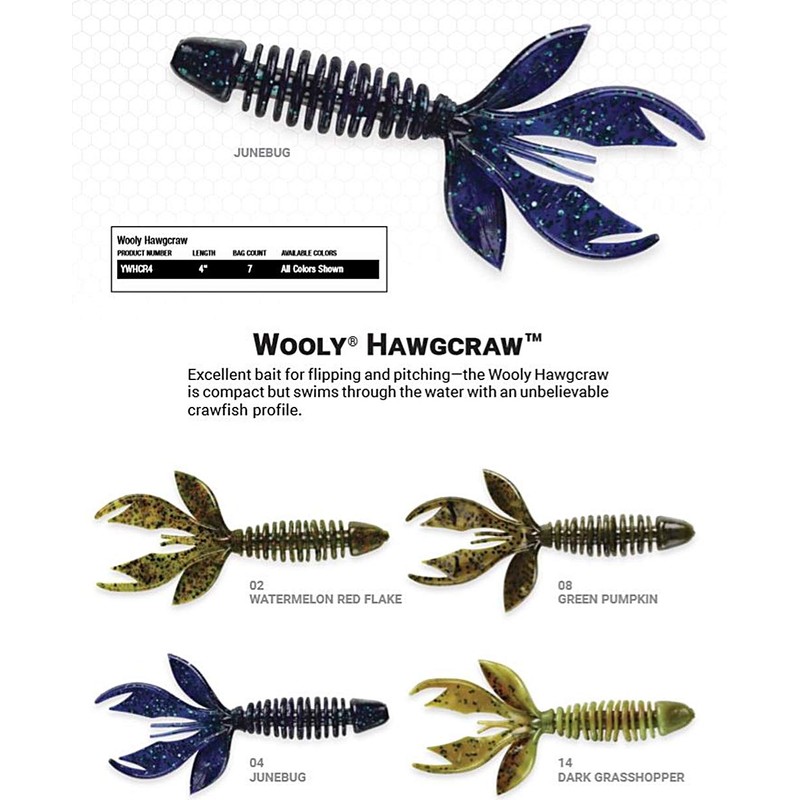 YUM Wooly Hawgtail and Hawgcraw Soft Plastic Creature Bait Fishing