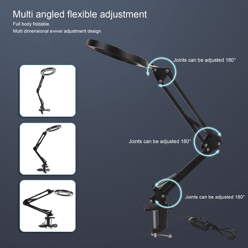 72 LED Magnifying Glass Light with Clamp Eye Protection 5X