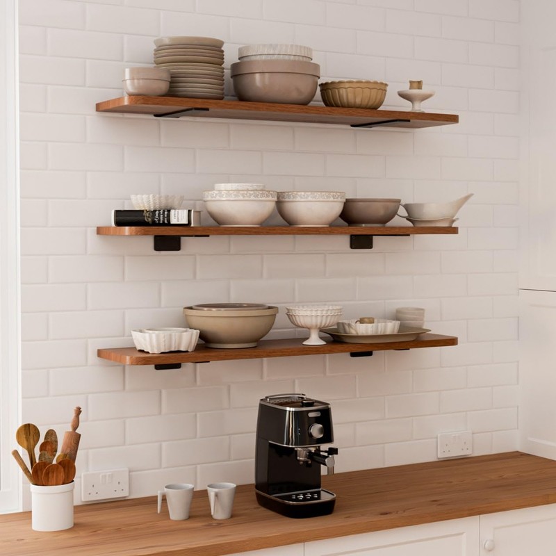 LEOPO 8 inch 8 Pack Floating Shelf Brackets, 1/5” Thick